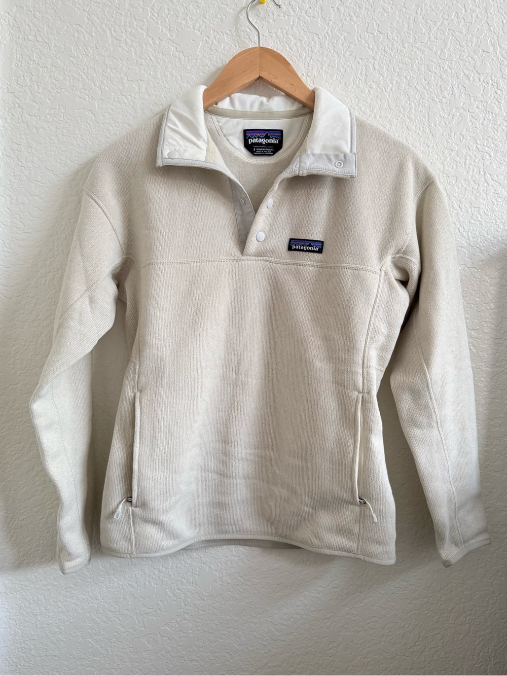 Patagonia Better Sweater Women Small Marsupial Pullover Fleece Tan S Cream Ivory